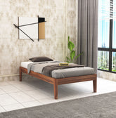 Minimal Solid Sheesham Wood Single Bed Without Storage (Natural Finish)
